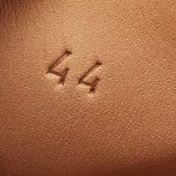Pre Owned Bottega Veneta Brown Leather Intrecciato Weave Slide Sandals Size 44