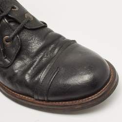 Dolce & Gabbana Black Leather Combat Boots Size 43