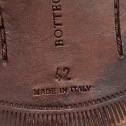 Bottega Veneta Dark Brown Leather Penny Slip On Loafers Size 42