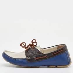 Bottega Veneta Tri Color Leather Lace Up Loafers Size 40