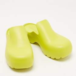Bottega Veneta Lime Rubber Flash Mules Size 43