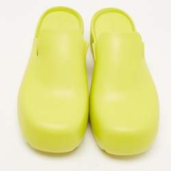 Bottega Veneta Lime Rubber Flash Mules Size 43