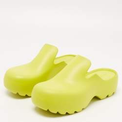 Bottega Veneta Lime Rubber Flash Mules Size 43