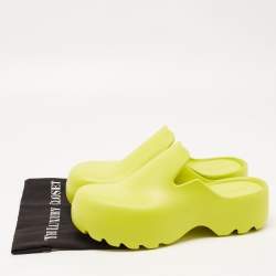 Bottega Veneta Lime Rubber Flash Mules Size 43