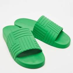 Bottega Veneta Green Rubber Flat Slides Size 40