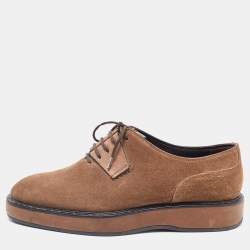 Bottega Veneta Brown Suede Lace Up Oxfords Size 38