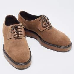 Bottega Veneta Brown Suede Lace Up Oxfords Size 38