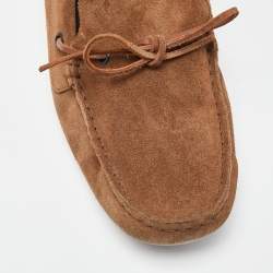 مملوكة مسبقًا Bottega Veneta Brown Suede Lace Up Loafers Size 40