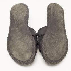 Bottega Veneta Black Leather Slide Sandals Size 41