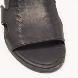 Bottega Veneta Black Leather Slide Sandals Size 41