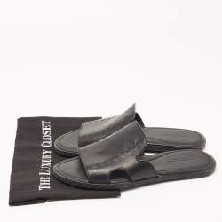 Bottega Veneta Black Leather Slide Sandals Size 41