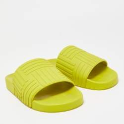 Bottega Veneta Green Rubber Carpet Slides Size 41