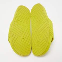 Bottega Veneta Green Rubber Carpet Slides Size 41