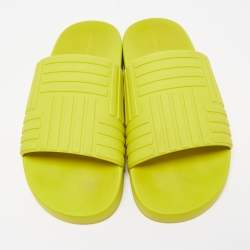 Bottega Veneta Green Rubber Carpet Slides Size 41