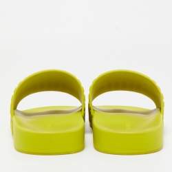 Bottega Veneta Green Rubber Carpet Slides Size 41