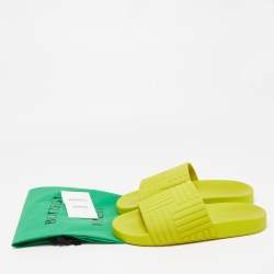 Bottega Veneta Green Rubber Carpet Slides Size 41