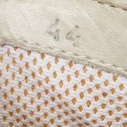 Pre Owned Bottega Veneta White Intrecciato Leather Slip On Sneakers Size 44