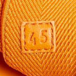 Pre Owned Bottega Veneta Yellow Canvas Flat Slides Size 45