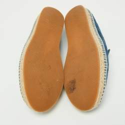 Bottega Veneta Navy Blue Intrecciato Suede Slip On Espadrilles Size 45