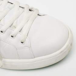 مملوكة مسبقًا Bottega Veneta White Leather Pillow Sneakers Size 43