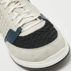 Pre Owned Bottega Veneta Multicolor Suede Intrecciato Low Top Sneakers Size 45