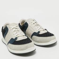 Pre Owned Bottega Veneta Multicolor Suede Intrecciato Low Top Sneakers Size 45
