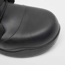 Bottega Veneta Black Rubber Lace Up Puddle Boots Size 41