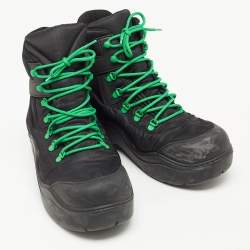 Bottega Veneta Black Nylon Puddle Bomber Boots Size 42