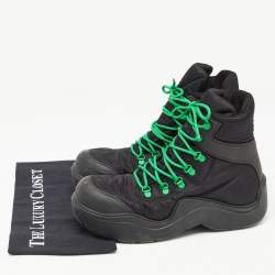 Bottega Veneta Black Nylon Puddle Bomber Boots Size 42