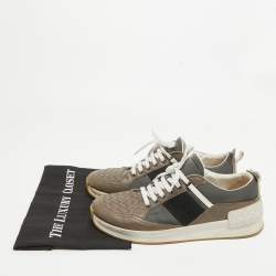 Bottega Veneta Multicolor Intrecciato Leather & Canvas Lace Up Sneakers Size 42