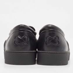 Bottega Veneta Black Intrecciato Leather Slip On Sneakers Size 40