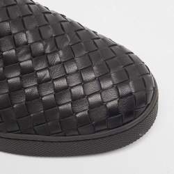 Bottega Veneta Black Intrecciato Leather Slip On Sneakers Size 40