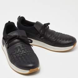 Bottega Veneta Black Leather Low Top Sneakers Size 42