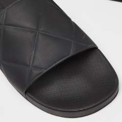 Pre Owned Bottega Veneta Intrecciato Rubber BV Flat Slides Size 45