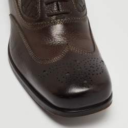 Bottega Veneta Brown Brogue Leather Lace Up Oxfords Size 42.5