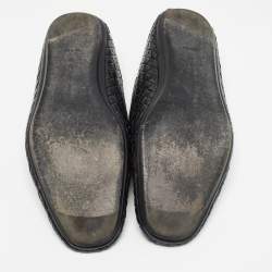 Bottega Veneta Black Intrecciato Leather Smoking Slippers Size 41