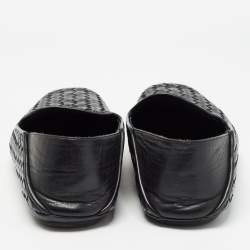 Bottega Veneta Black Intrecciato Leather Smoking Slippers Size 41