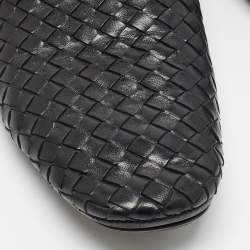 Bottega Veneta Black Intrecciato Leather Smoking Slippers Size 41