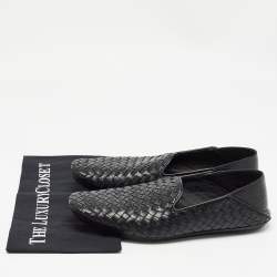 Bottega Veneta Black Intrecciato Leather Smoking Slippers Size 41