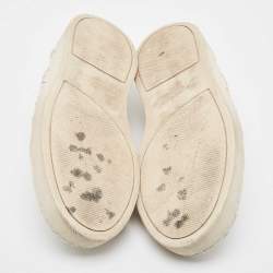 مملوكة مسبقًا Bottega Veneta White Intrecciato Leather Dodger Slip On Sneakers Size 40