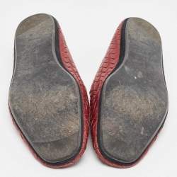 Bottega Veneta Burgundy Intrecciato Leather Slip on Loafers Size 42