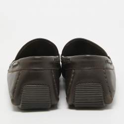 Bottega Veneta Brown Intrecciato Leather Wave Driver Bow Slip On Loafers Size 43.5 