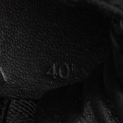 Pre Owned Bottega Veneta Black Elastic Fabric Lace Up Sneakers Size 40.5