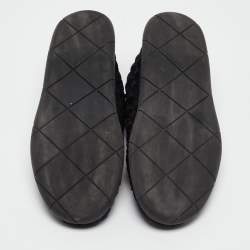 Bottega Veneta Black Woven Fabric Elasticated Intrecciato Sneakers Size 40