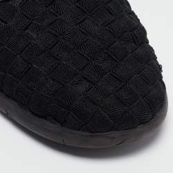 Bottega Veneta Black Woven Fabric Elasticated Intrecciato Sneakers Size 40