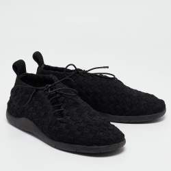 Bottega Veneta Black Woven Fabric Elasticated Intrecciato Sneakers Size 40