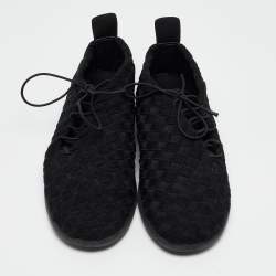 Bottega Veneta Black Woven Fabric Elasticated Intrecciato Sneakers Size 40