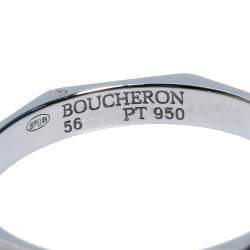 Boucheron Facette Platinum Wedding Band Ring Size 56