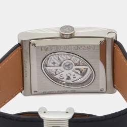 Boucheron Silver Stainless Steel Diamond Leather Reflet XL WA009213 SS Men's Wristwatch 31.50 mm