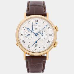 Breguet Silver 18k Yellow Gold Classique Automatic Men's Wristwatch 39 mm